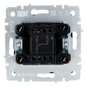 Выключатель встраиваемый одноклавишный проходной IEK BRITE BR-V12-0-10-K46 ВС10-1-6-БрС сталь
