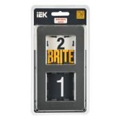 Рамка металлическая 2 поста IEK BRITE BR-M22-M-01-K48 РУ-2-1-Бр титан RE