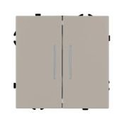 Выключатель встраиваемый двухклавишный непроходной Arlight 059417 SWT-NOBE-MK02-SFPL-L-CA с подсветкой кашемир