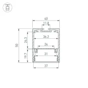 алюминиевый профиль IP-LINE-4050-2000 ANOD 055135
