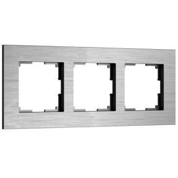 Рамка металлическая 3 поста WERKEL AluMax W0033506 алюминий