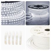 Светодиодная лента Белый 2835 220V  6W/m  60Led/м герм 10-62 Стандарт IP65 50М