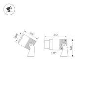 светильник  25W Белый теплый 028078 ALT-RAY-ZOOM-R89-25W 220V  IP67 черный