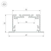 алюминиевый профиль S2-LUX  S2-LINIA69-F-2500 SEAMLESS ANOD 029470