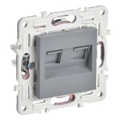 Розетка встраиваемая компьютерная двойная IEK SKANDY SK-K20-1-K03 SK-K03Gr RJ45 кат.5E серый