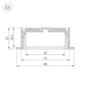алюминиевый профиль S-LUX SL-LINIA88-F-2000 ANOD 019315