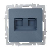 Розетка встраиваемая компьютерная двойная IEK BRITE BR-K20-2-K35 РК11-2-БрМ RJ45 кат.6 маренго