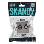 Розетка встраиваемая комбинированная IEK SKANDY SK-AF20-O-K50 SK-A13N TV+SAT металл никель
