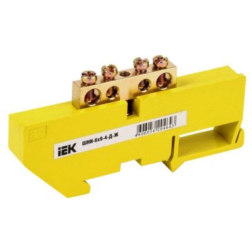 Шина PE "земля" на DIN-изол ШНИ-6х9-4-Д-Ж YNN10-69-4D-K05 IEK