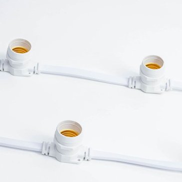 Гирлянда Belt-Light BC-WP-50M-40 2 жилы шаг 40см патроны E27 провод белый (50м) IP65