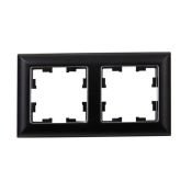 Рамка пластик 2 поста IEK BRITE BR-M22-12-2-K23 РУ-2-Бр хром/черный