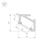 алюминиевый профиль ALM-V60-2020 ANOD 026693(1)
