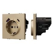 Штепсельная розетка встраиваемая Arlight SCT-NOBE-MUAC-SFPL-GD 16А 054286 с/з и USB тип A+C золото