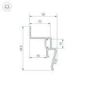 Накладной алюминиевый профиль STRETCH-SHADOW-2000 WHITE (A2-CONTOUR-PRO) 042559