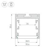 алюминиевый профиль SL-ARC-3535-D1500-A45 (590мм, дуга 1 из 8) BLACK радиусный 025522