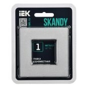 Рамка металлическая 1 пост IEK SKANDY SK-M12-M-K23 SK-F31S серебряный