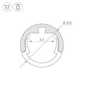 алюминиевый профиль S-LUX ROUND-D10.5-2000 ANOD BLACK 033036