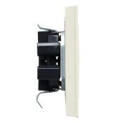 Штепсельная розетка встраиваемая двойная IEK BRITE 10А BR-R23-10-K10-F РСш12-2-БрКр без з/к с з/ш в сборе бежевый