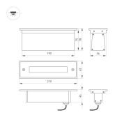 светильник   8W Белый дневной 034827  LTD-LINE-TILT-S210 220V IP67 прямоугольный встраиваемый серебристый