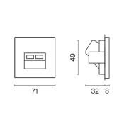 Розетка компьютерная встраиваемая VOLTUM S70 двойная RJ45+RJ45 кат.6 титан