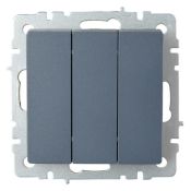 Выключатель встраиваемый трехклавишный IEK BRITE BR-V30-0-10-K35 ВС10-3-0-БрМ маренго