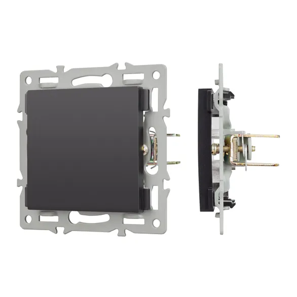 Заглушка c суппортом Arlight 044893 для розетки SCT-MGG-PL-BK черная
