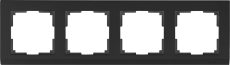 Рамка  пластик 4 поста WERKEL Stark WL04-Frame-04 / W0041808 черный