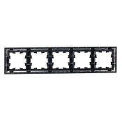 Рамка пластик 5 постов IEK BRITE BR-M52-12-2-K23 РУ-5-Бр хром/черный