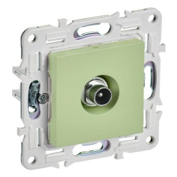 ТВ-розетка встраиваемая проходная IEK SKANDY SK-A10-P-K06 SK-A17G мятный
