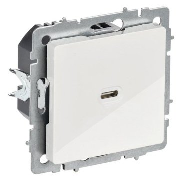 Розетка встраиваемая USB IEK BRITE C 65Вт BR-U13-065-K01 РЮ12-1-БрБ белый
