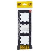 Рамка пластик 3 поста IEK BRITE BR-M32-K02 РУ-3-БрЧ черный