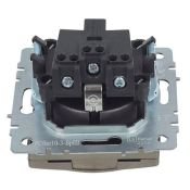 Штепсельная розетка встраиваемая IEK BRITE 16А BR-R16-16-K37 РСбш10-3-БрШ с з/к и шторками с крышкой шампань IP20