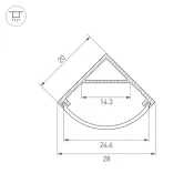 алюминиевый профиль SL-KANT-H20-2000 ANOD 049015