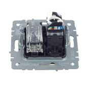 Розетка встраиваемая комбинированная IEK BRITE BR-AK20-1-K47 РТВ/РК12-БрА TV+RJ45 кат.5E алюминий