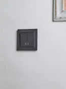 Выключатель встраиваемый двухклавишный с подсветкой IEK BRITE BR-V20-1-10-K53 ВС10-2-1-БрГ графит