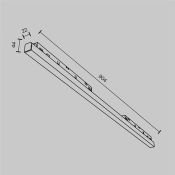 Трековый светильник 30W Белый теплый Базис/Basis Exility 120deg TR030-2-30W3K-B на магнитный шинопровод черный