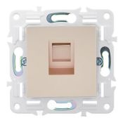 Розетка встраиваемая компьютерная IEK SKANDY SK-K10-1-K98 SK-K01Sa RJ45 кат.5E песочный