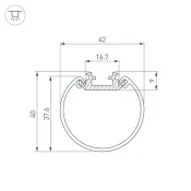 алюминиевый профиль SL-ROUND-D40-2000 ANOD 044517
