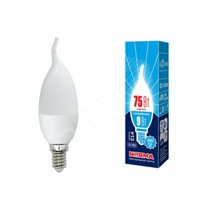 светодиодная лампа свеча на ветру Белый дневной  9W UL-00003808 LED-CW37-9W/NW/E14/FR/NR Norma Volpe