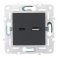 Розетка встраиваемая USB IEK SKANDY A+C 3,1А SK-U22-D31-K53 SK-R14G графит