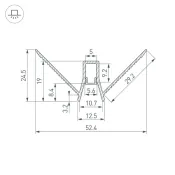 алюминиевый профиль DECORE-S6-EXT-V-COMFORT-2000 ANOD внешний 043163