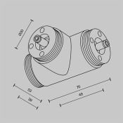T-образный плоский коннектор для системы Shelf без ввода питания CA015TC-B чёрный