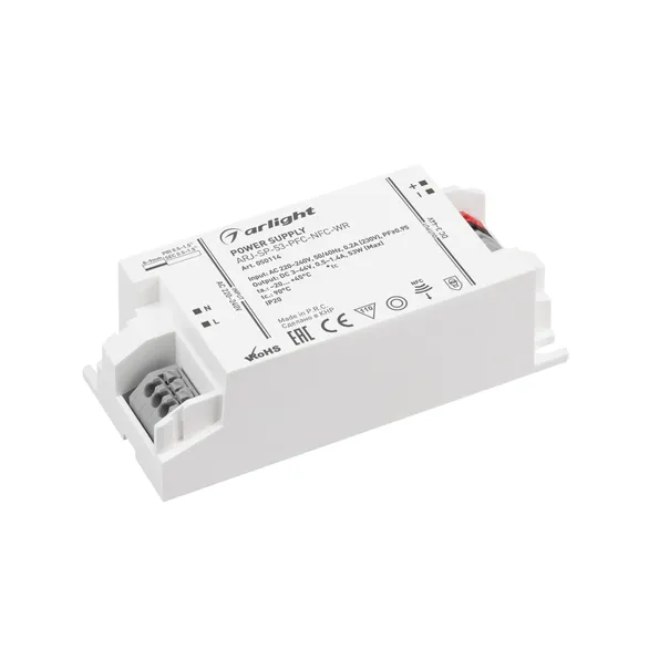 блок питания токовый (AC-DC)   500-1400mA  53W 050114 ARJ-SP-53-PFC-NFC-WR пластик