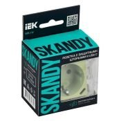 Штепсельная розетка встраиваемая IEK SKANDY 16А SK-R14-16-U14-018-K06 SK-R17G с з/к и шторками с USB A+C 18Вт мятный