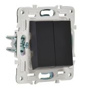 Выключатель встраиваемый двухклавишный IEK SKANDY SK-V20-0-10-K02 SK-V04Bl черный