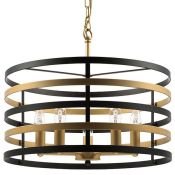 Люстра подвесная Lightstar без лампы 735050 EPSILON 5х40W E14 черный/золото