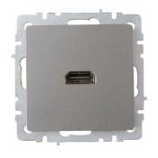 Розетка встраиваемая HDMI IEK BRITE BR-H10-K46 РHDMI-0-БрС сталь
