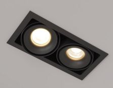 Встраиваемый светильник  24W Белый теплый TEMA X2 BLACK FB 220V IP44 дим. поворотный прямоугольный черный