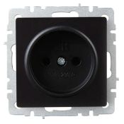 Штепсельная розетка встраиваемая IEK BRITE 10А BR-R10-10-K02 РС10-1-0-БрЧ без з/к и шторками черный