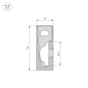 Архитектурный силиконовый профиль WPH-FLEX-0616-SIDE-S9-5m FULL BLACK 045842